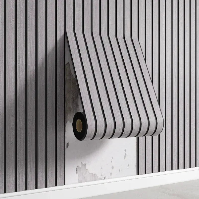 Simples Market 3D Textured Grid Wall Panels; grey self-adhesive peel-and-stick wallpaper for walls or ceiling.