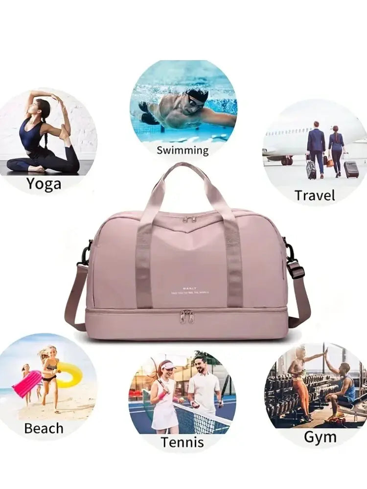 VoyageEase Expandable Travel Duffle Bag For Women Large Capacity Lightweight Weekend Getaway Carrier