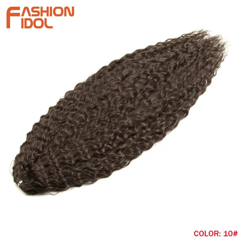 Ariel Hair synthetic twist crochet curly hair extension, 24 inch water wave, color 10#, Fashion Idol logo.