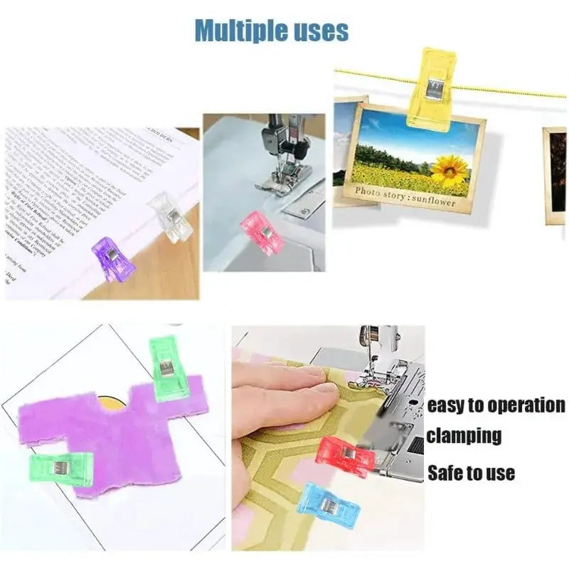 QuiltPro 50 Piece Sewing Clips Set Multipurpose Quilting Clips For Fabric Embroidery And Sewing Projects