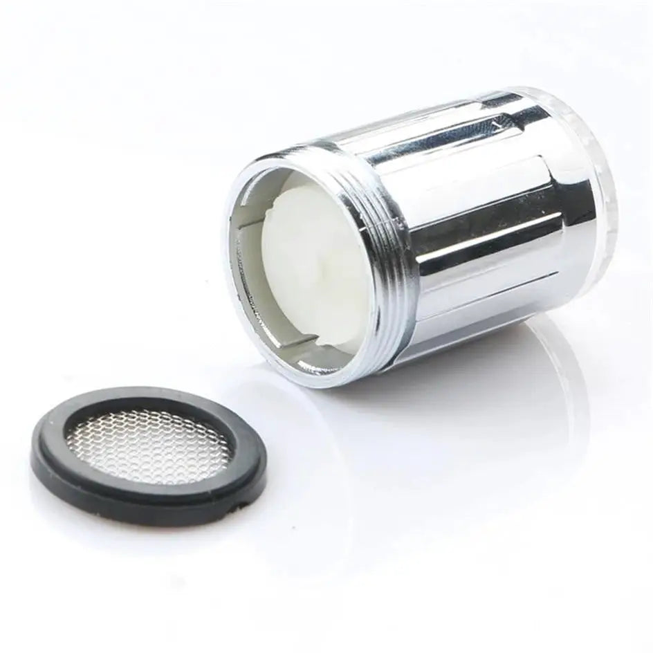 Simples Market LED faucet head aerator, chrome finish, 2-piece set with 7-color glow
