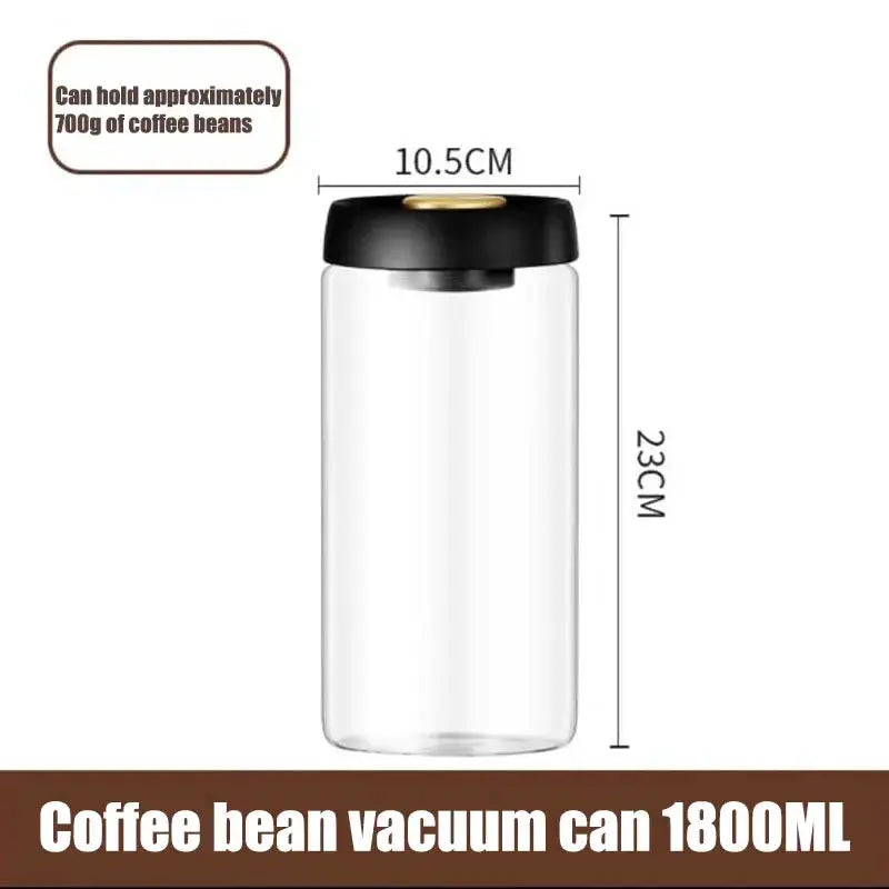 Vacuum Sealed Glass Storage Jar for Coffee Beans Tea Spices Rice and Nuts Moisture Proof Kitchen Storage