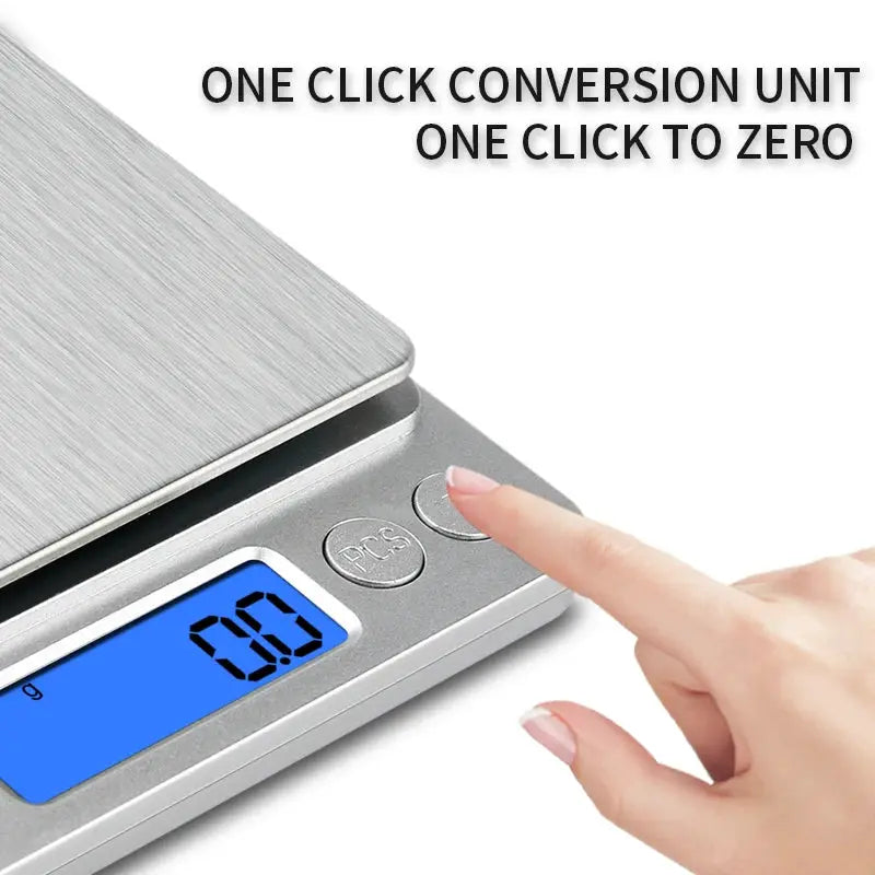 EverWeigh PrecisionGem Mini Digital Scale 3kg 0.1g For Jewelry Kitchen Baking Blue Backlit LCD