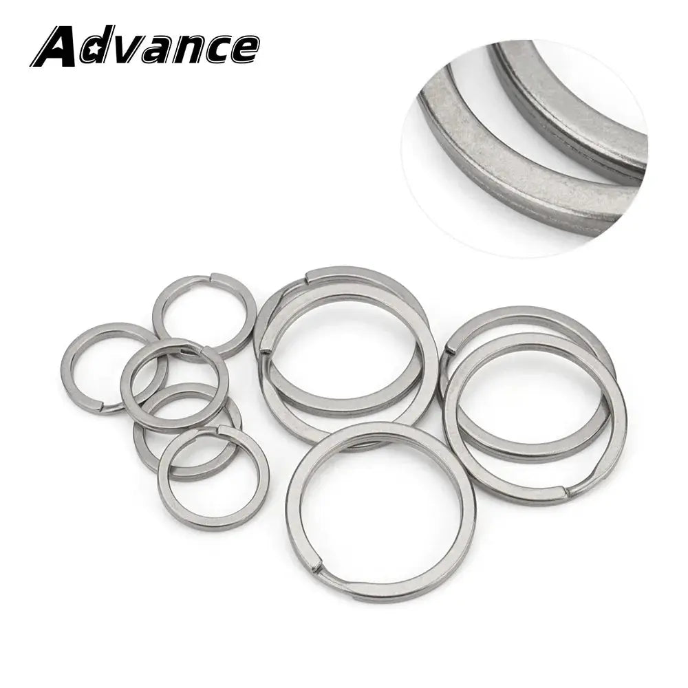 Titanium alloy key ring set, 5pcs in silver with 18mm and 30mm sizes for EDC, Simples Market