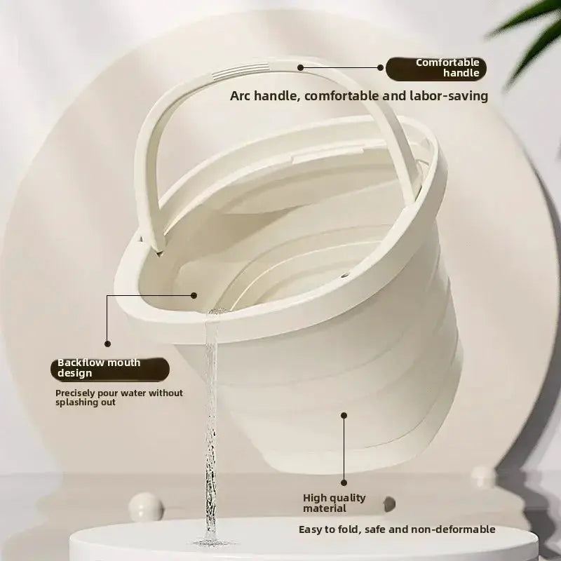 Large-capacity foldable water bucket, Simples Market, white, portable tub for home, dorm, outdoor use