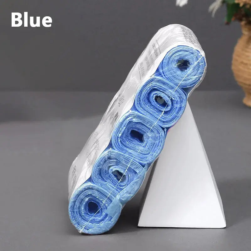 Disposable flat-mouth garbage bag rolls, blue, Simples Market, 45x50cm, thickened and strong