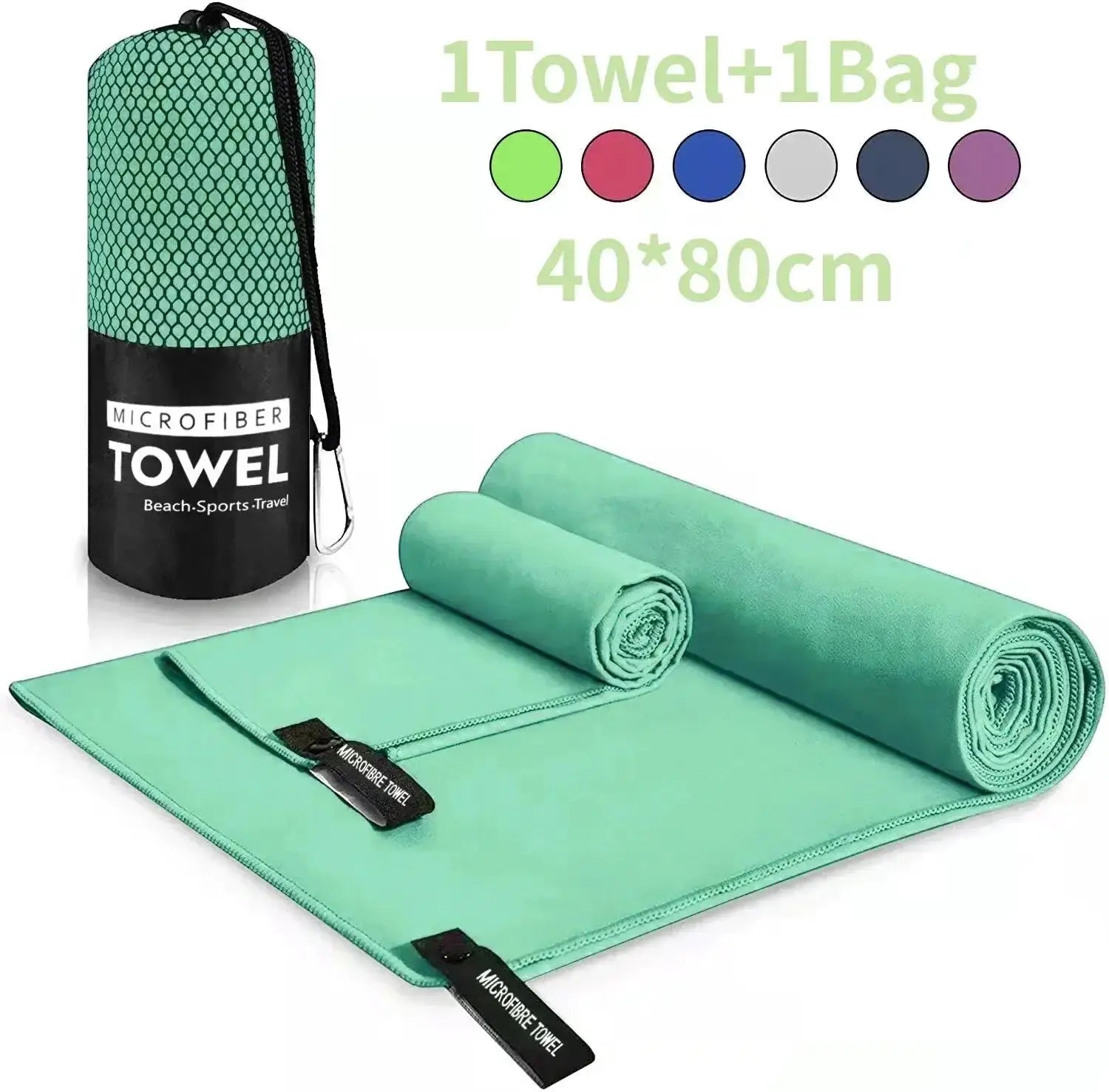 Quick Drying Microfiber Sports Towel 40x80cm Blue Grey Green Orange For Swimming Gym Fitness Camping Running Beach