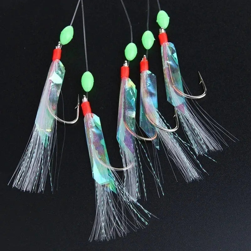 5 Piece Silverskin Lures Set Multi Color Imitation Fish Shrimp Bait With Crystal Barbed Hook For Freshwater Saltwater