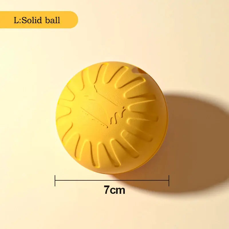 Simples Market EVA solid dog ball toy, yellow, 7 cm diameter.