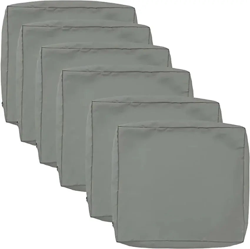 Six grey sofa cushion inner covers for outdoor garden chairs, replacement covers