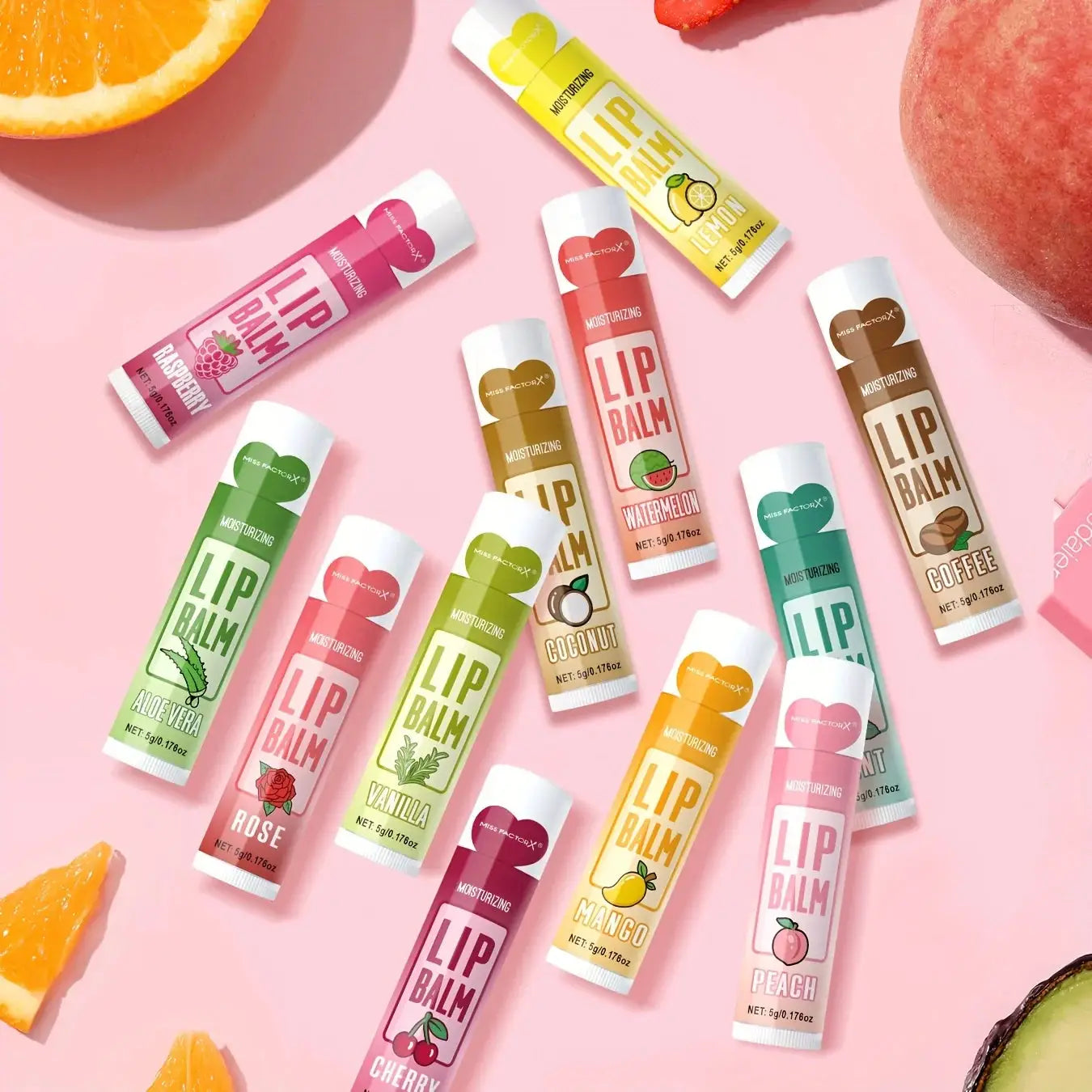 Lipsure Lip Balm Set 12 Pack 5g Each Hydrating Long Lasting Moisturizing With Exfoliating For Hydrated Lips
