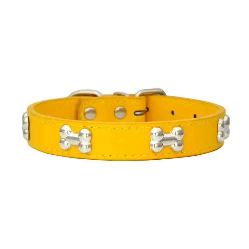 Bone Leather Durable Pet Collar For Dogs And Cats Puppies Pugs Chihuahuas Small And Large