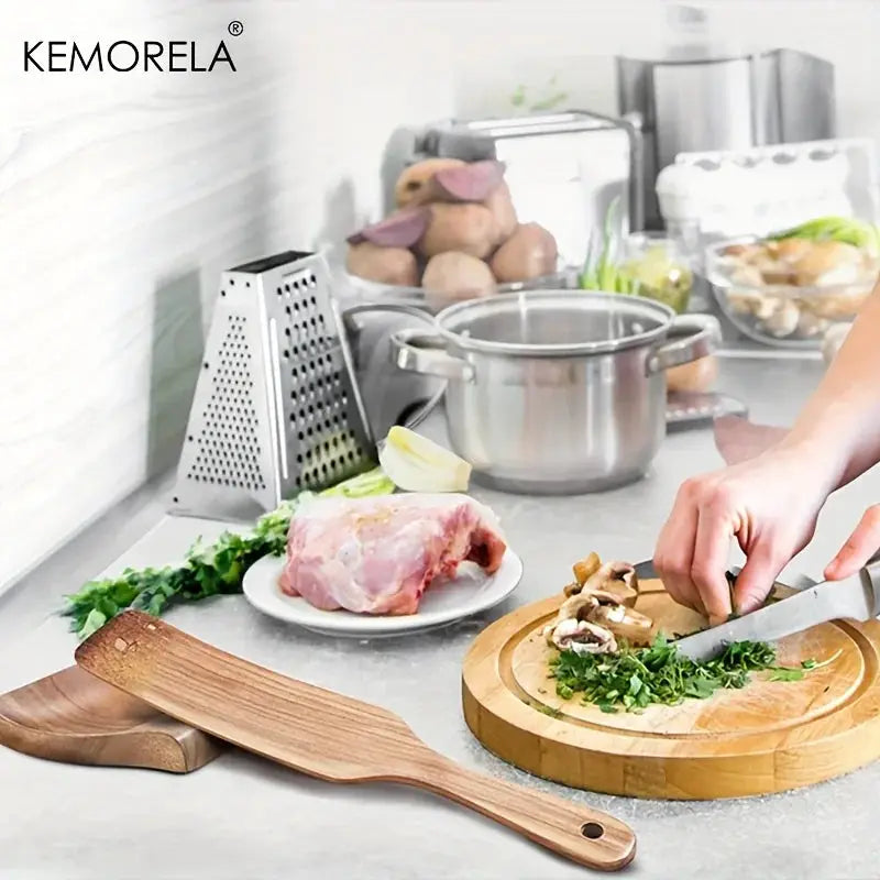 Kemorela Wooden Spoon Holder For Kitchen Utensils Premium Wooden Spatula Holder Clip Organizer