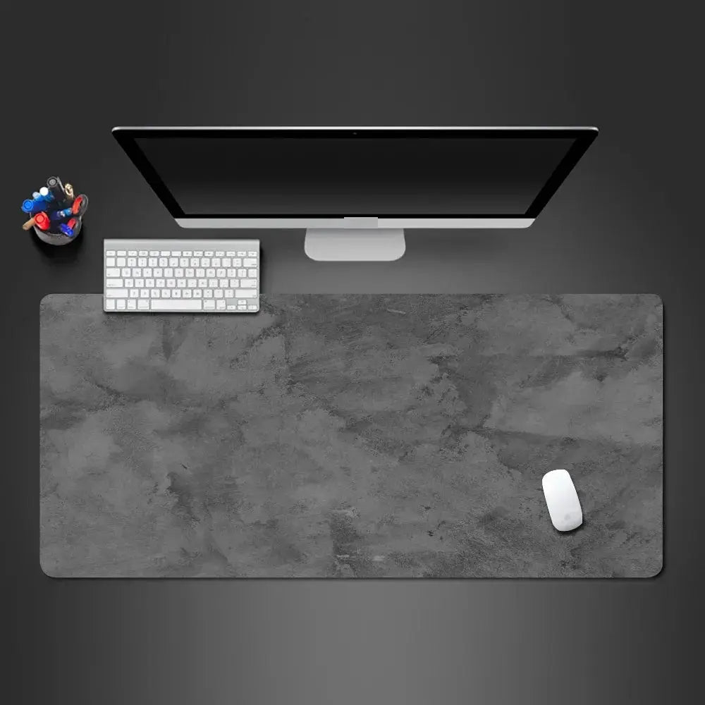 Dapesuom XXL Extended Gray Mouse Pad For Gaming And Work Non Slip Rubber Base Ultra Smooth Surface Desk Mat