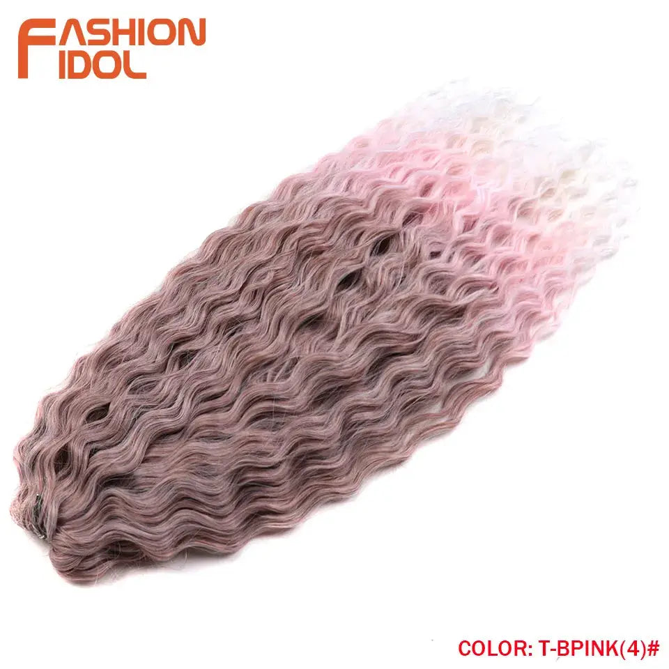 Fashion Idol Ariel Hair synthetic twist crochet curly hair, 24 inch, pink-brown ombre