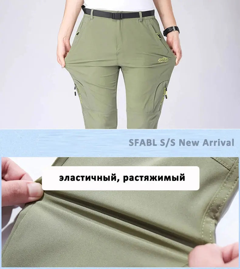SFABL 5XL olive green hiking pants for men with zip pockets and quick-dry stretch fabric