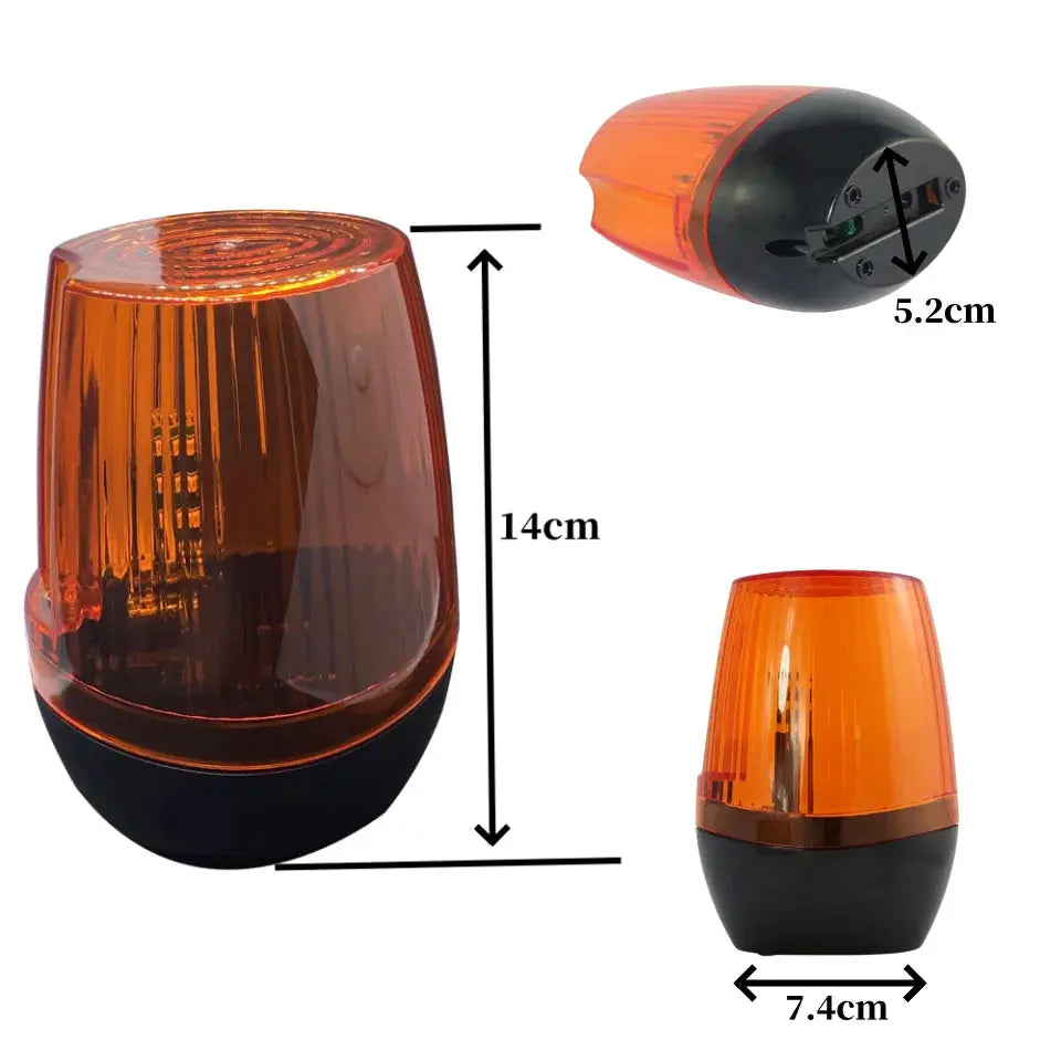 AC/DC LED gate flashing light for swing/sliding gates, orange beacon lamp by Simples Market