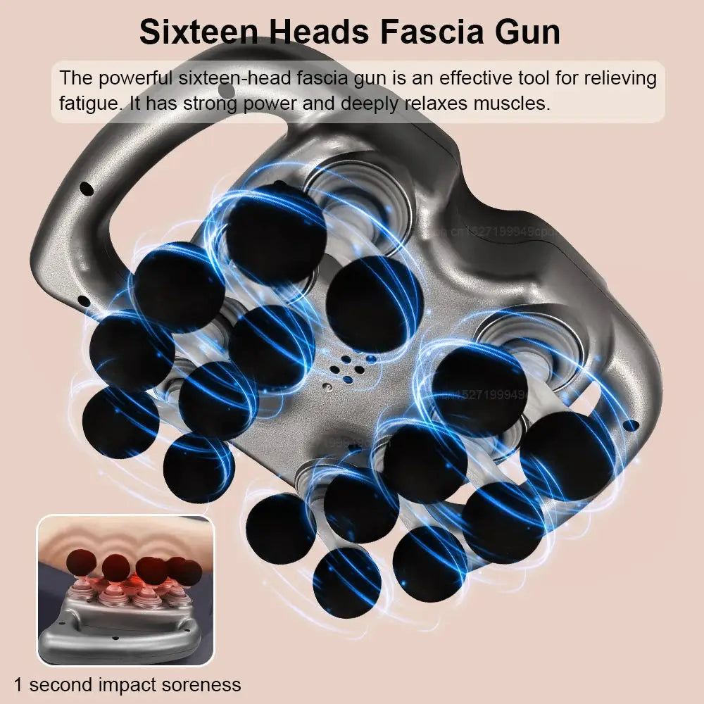 Simples Market gray 16-head fascia gun massage device for neck, back and shoulders