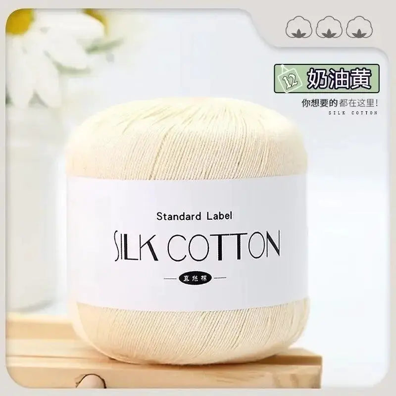 50g Silk Lace Cotton Milk Crochet Yarn For Baby Hand Knitting Warm Soft Thread Cross Stitch Supplies