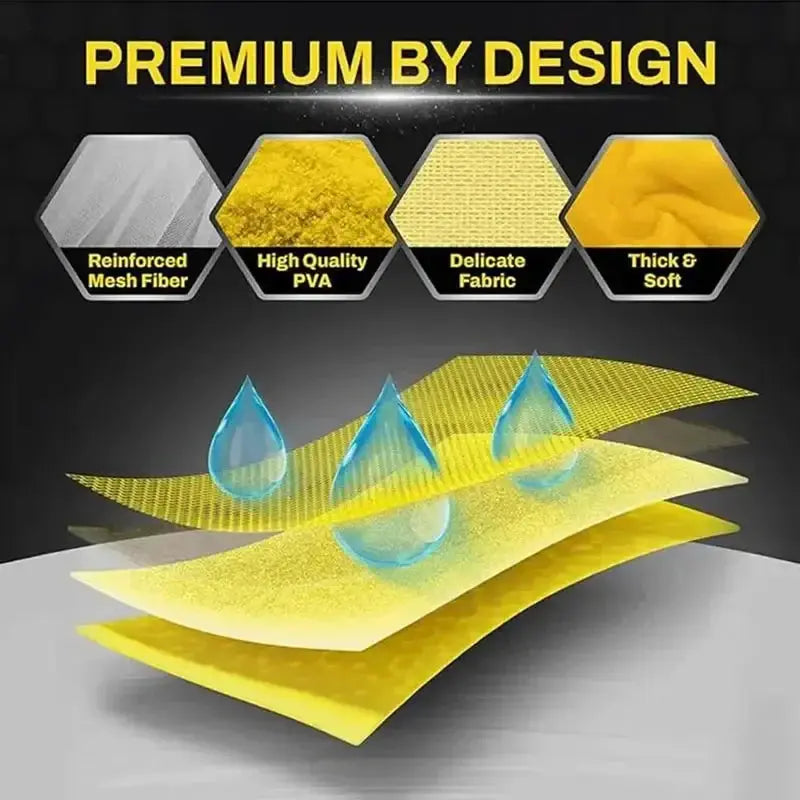 Simples Market car towel PVA wash premium quick-dry ultra-absorbent yellow mesh fabric
