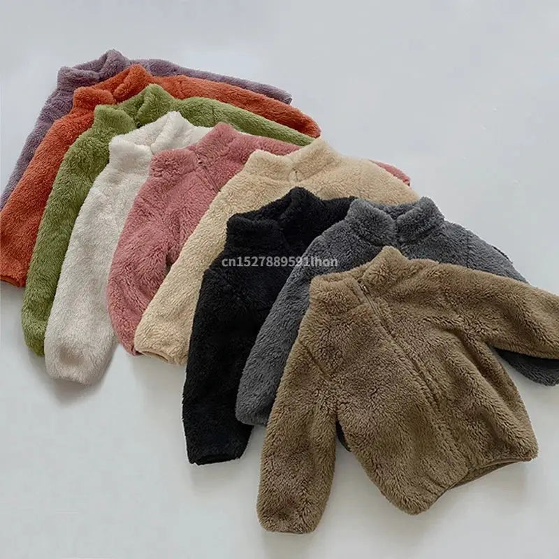 Pink Girls Winter Thermal Fleece Jacket Coat For Toddlers And Kids 0 6Y Warm Korean Outerwear