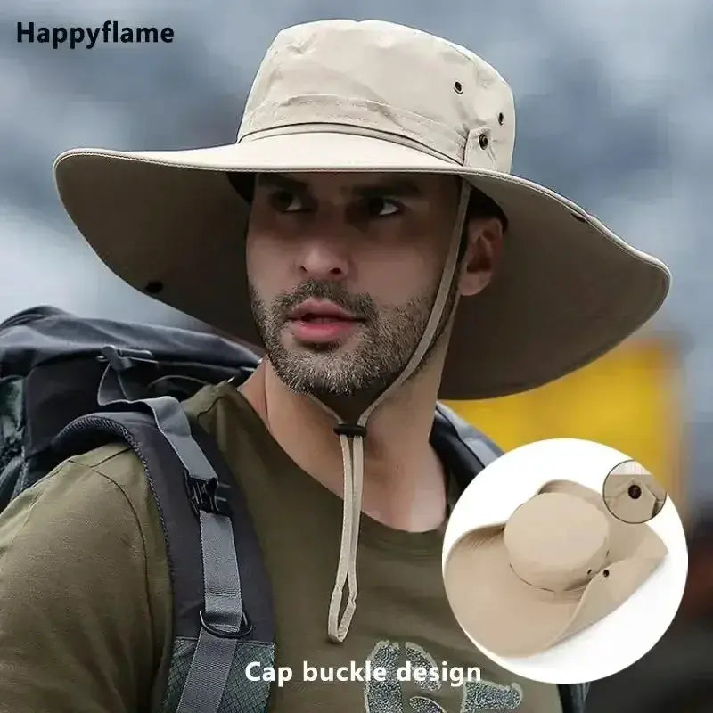 Sun Protection Fishing Hat With Breathable Mesh For Camping Hiking Anti UV Cap Men