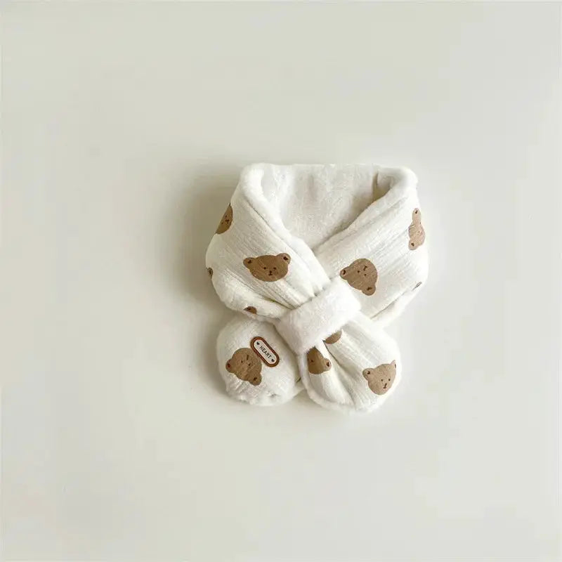 Bear Themed Winter Baby Scarves Warm Fleece Neck Warmer For Kids Ages 1 To 6 Years Boys And Girls Baby Accessories