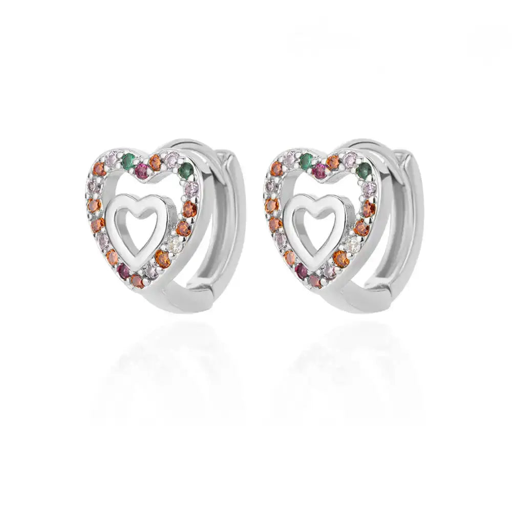 Hollow Zircon Heart Earrings For Women Stainless Steel Gold Color Jewelry Gift Free Shipping Luxury Wedding Accessory