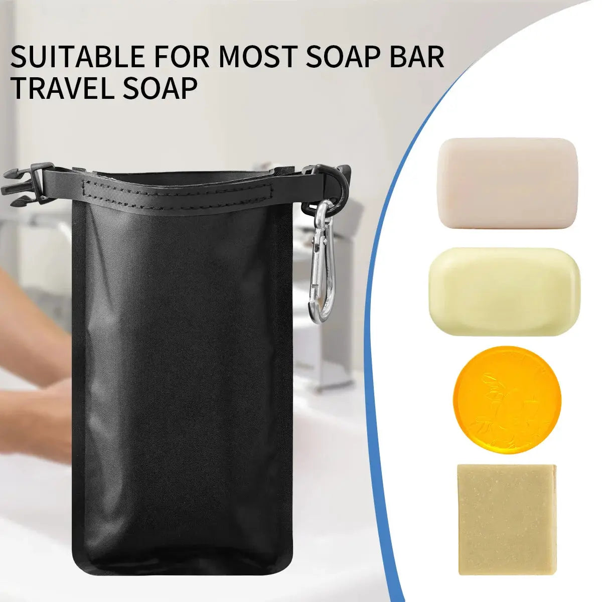 Soap Bar Case - black waterproof, leakproof travel case for standard soap bars by Simples Market