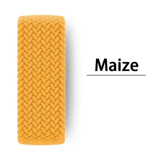 Apple Watch braided band in maize yellow; textile strap