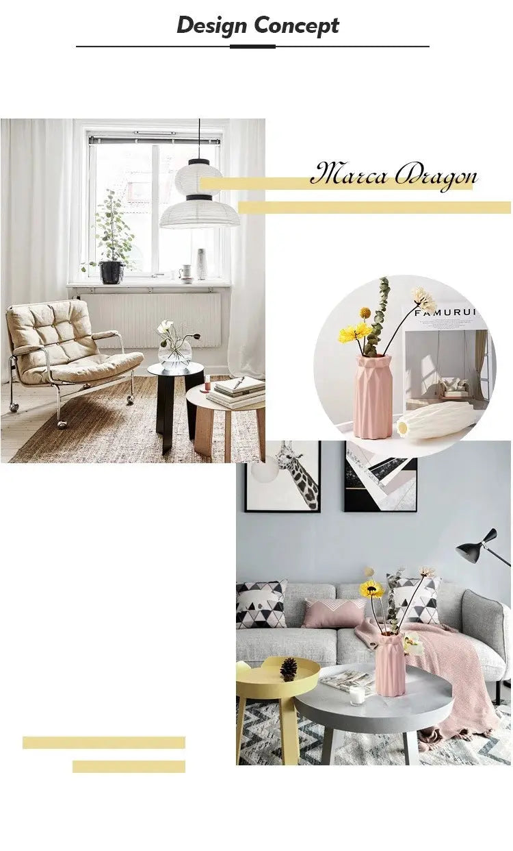 Nordic plastic vase by Simples Market, small pink flower vase for living room decor