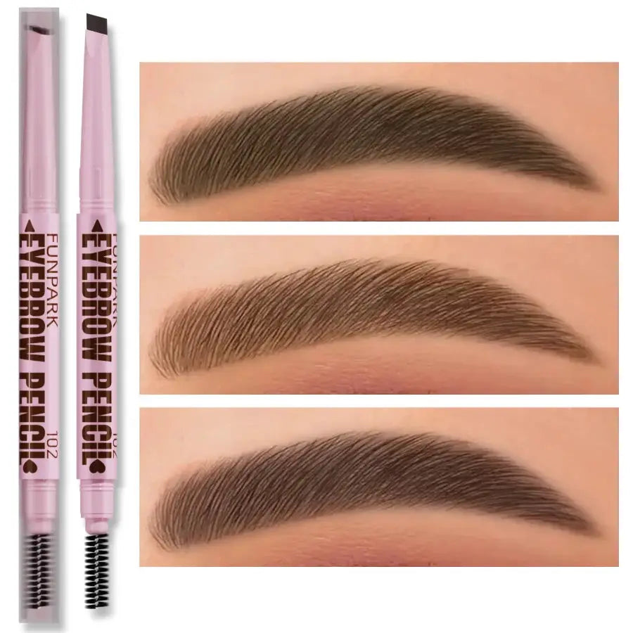 Glamourix 2 In 1 Eyebrow Pencil And Brush Waterproof Long Lasting Five Colors For Natural Definition