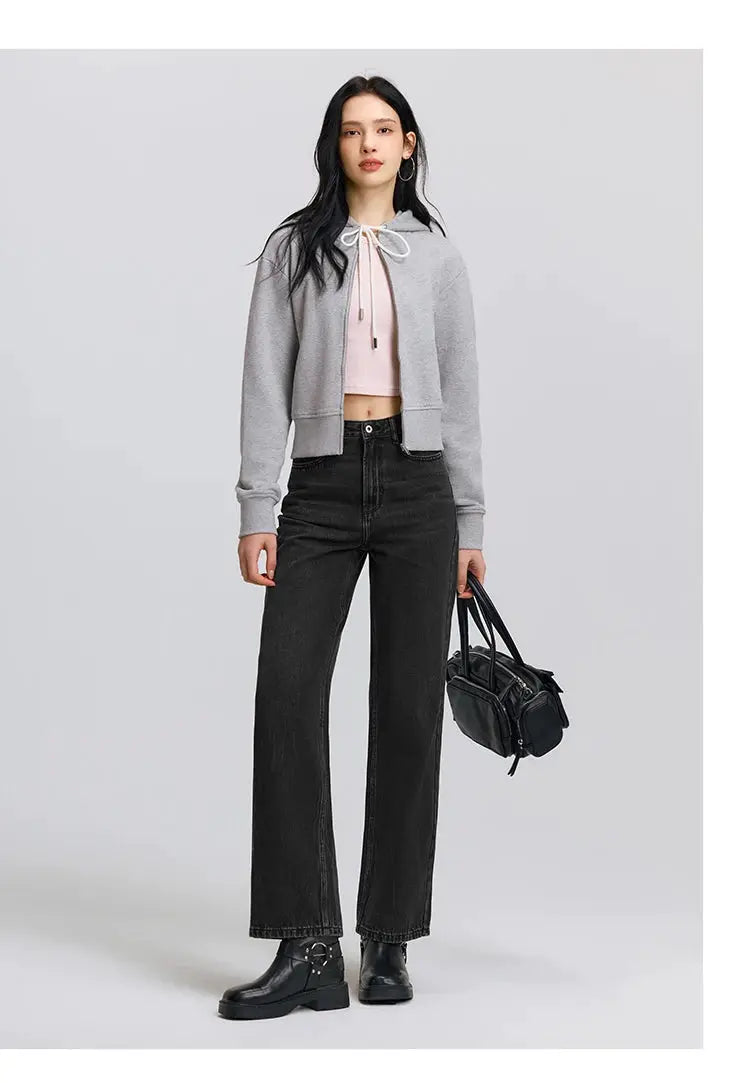 Semir Jeans Women Vintage Wide Leg Trousers Spring 2025 Soft Denim