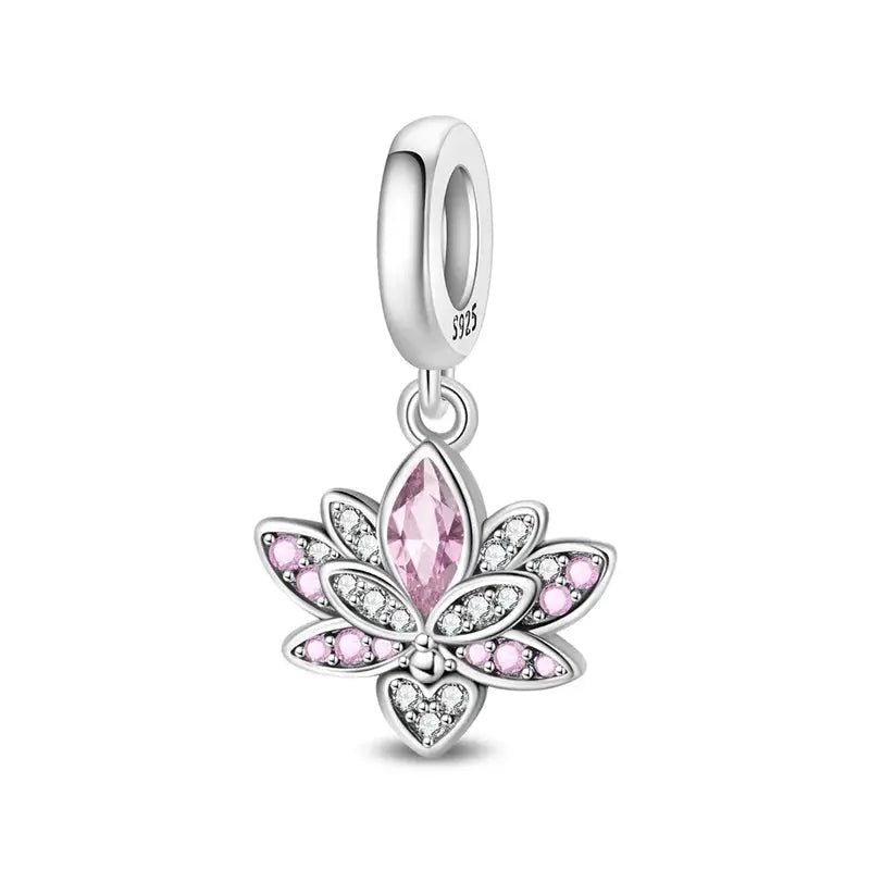Silver Plated Guardian Angel Heart Shaped Zircon Charms Beads for Original Qikaola 925 Bracelets DIY Jewelry Gifts - Simples Market