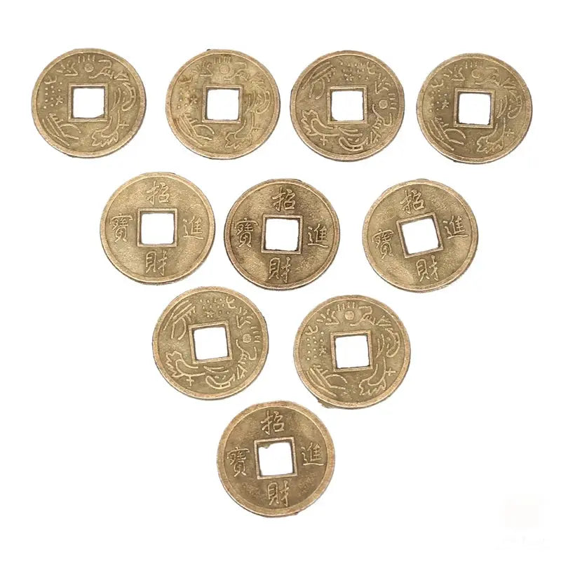 100 Pcs Antique Chinese I Ching Coins Feng Shui Charms For Health Wealth Prosperity