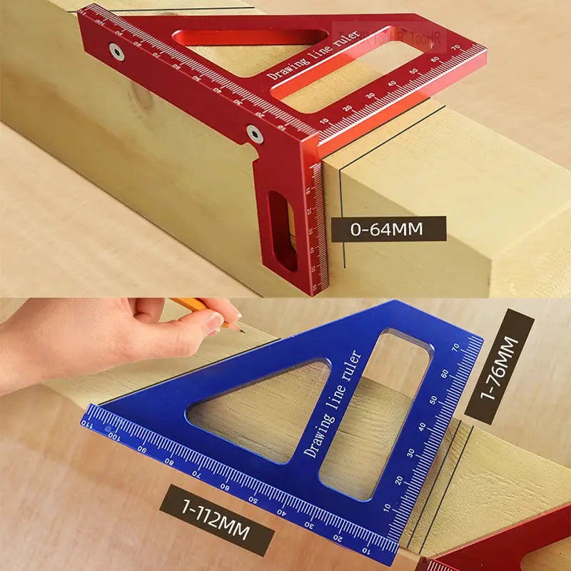 WoodPro Woodworking Square Protractor Miter Triangle Ruler High Precision Aluminum Alloy Layout Tool
