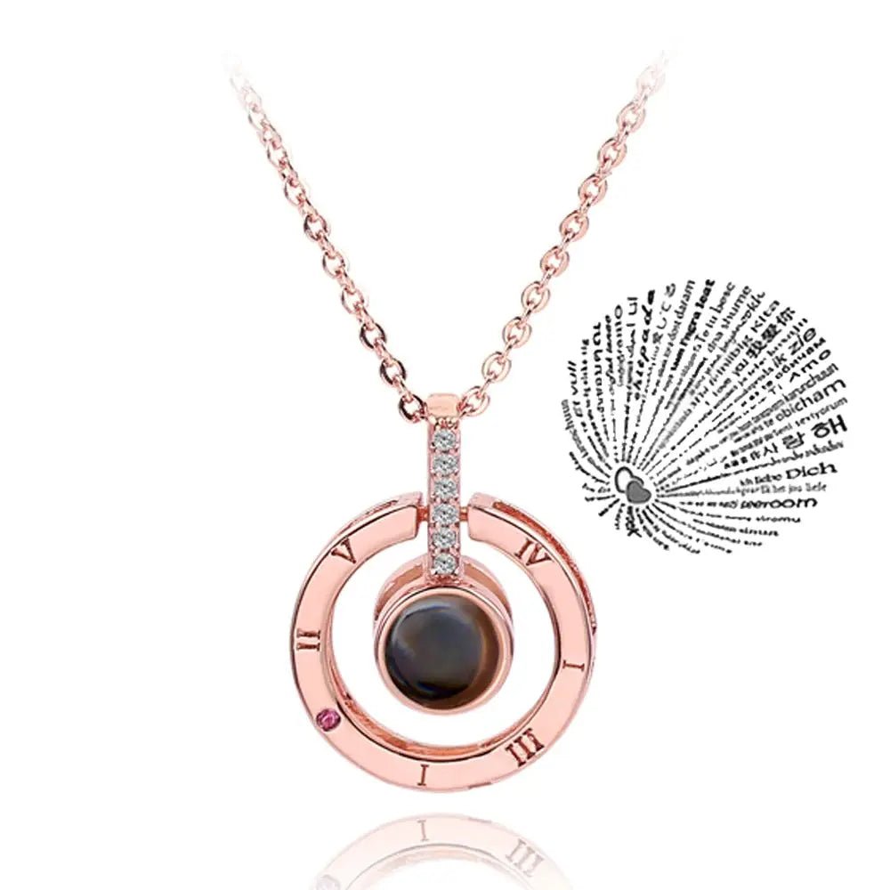 Projection Necklace I Love You In 100 Languages Pendant For Girlfriend Romantic 2026 Creative Jewelry Gift - Simples Market