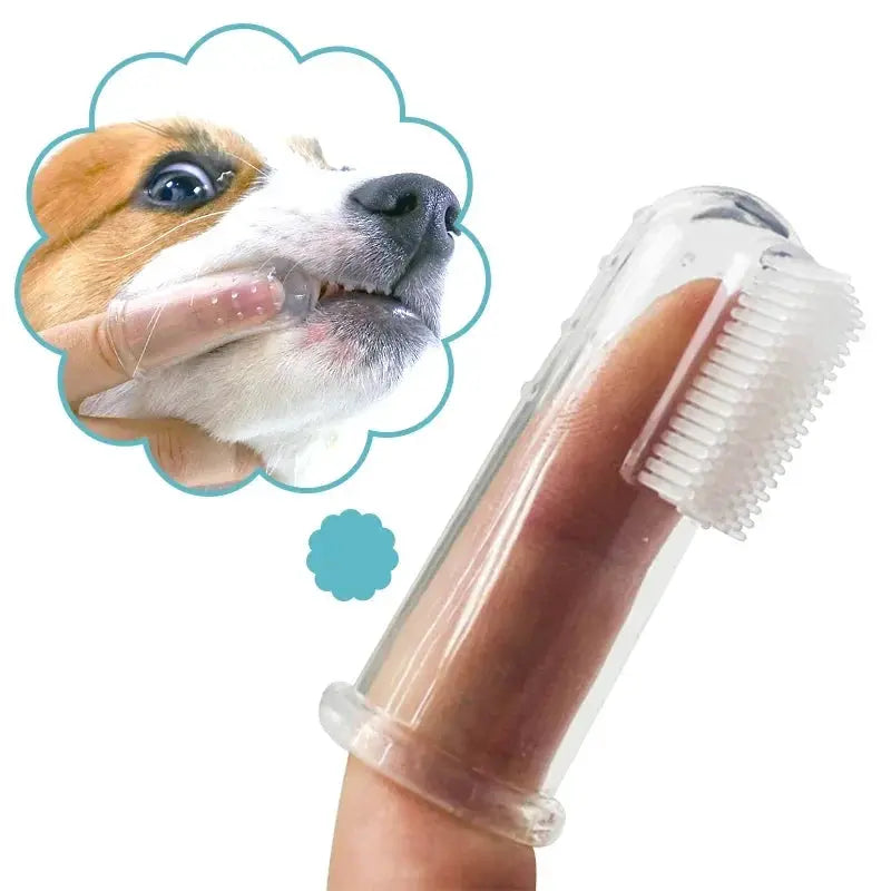 PetCare Super Soft Finger Toothbrush For Dogs And Cats With Gentle Silica Gel Cleans Teeth Gums Bad Breath And Tartar