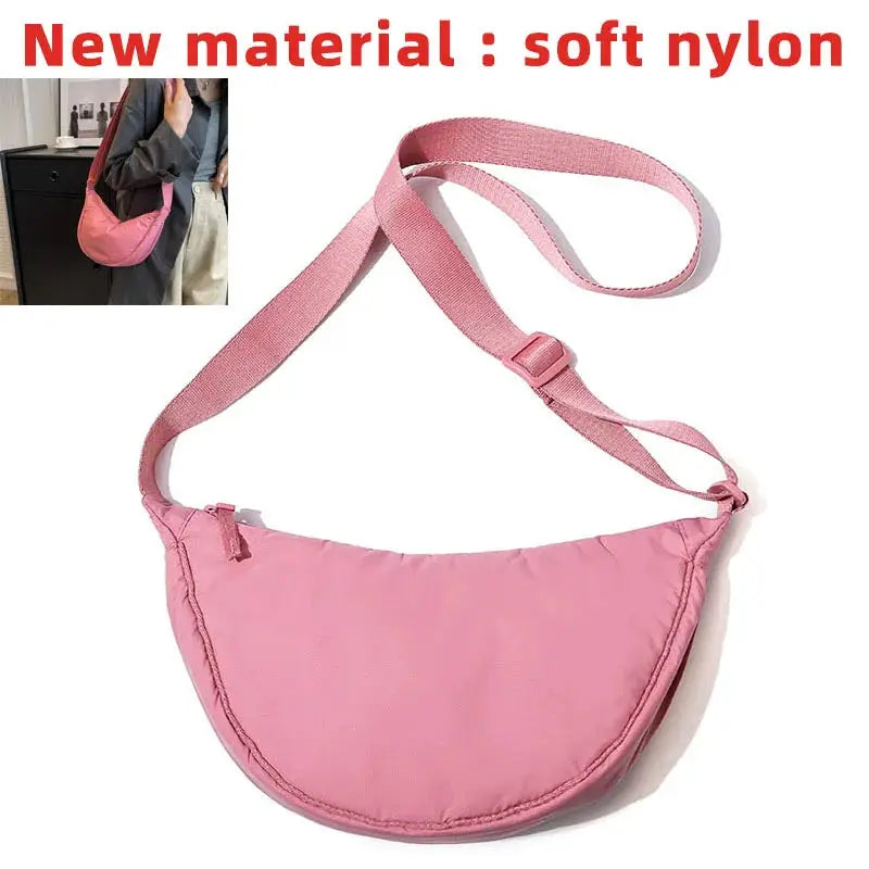 Womens Nylon Hobo Messenger Bag Vintage Style Durable Everyday Carry Adjustable Shoulder Strap