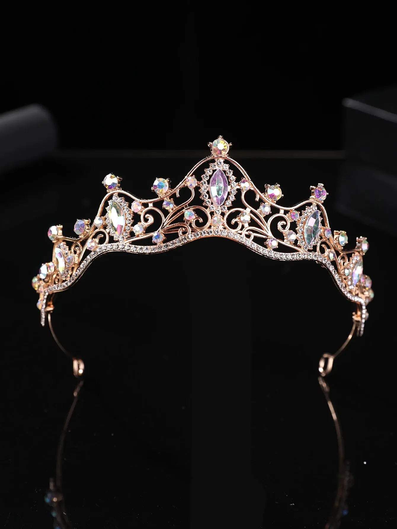 Korean Style Girls Bridal Tiara Hair Accessory for Birthday Wedding and Kids Performance Headpiece