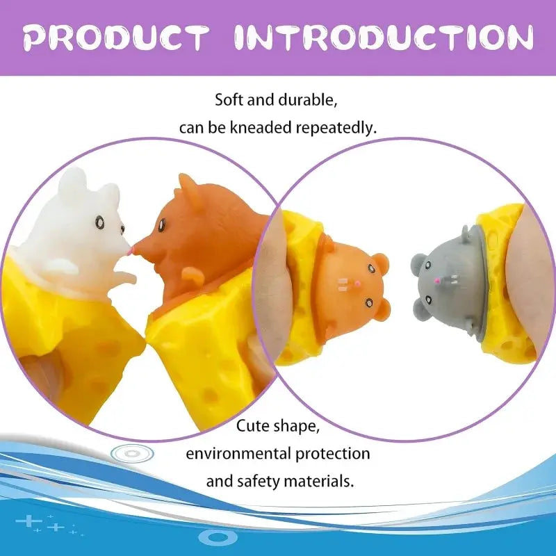 Pop Up Funny Mouse And Cheese Block Squeeze Anti Stress Toy Hide And Seek Figures For Kids And Adults Fidget Relief