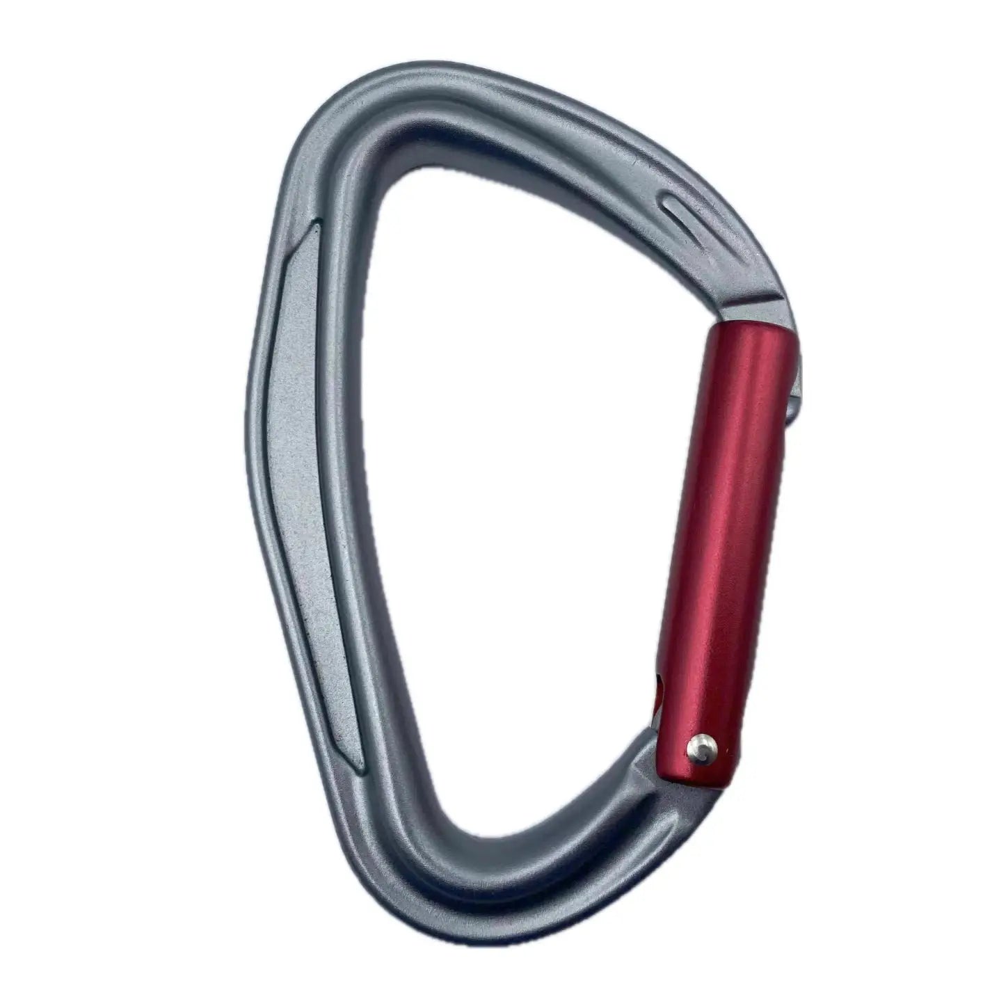 Simples Market CLIWIZ SGM7118 curved D-type 7075 aluminum carabiner with red gate, 23kN rating