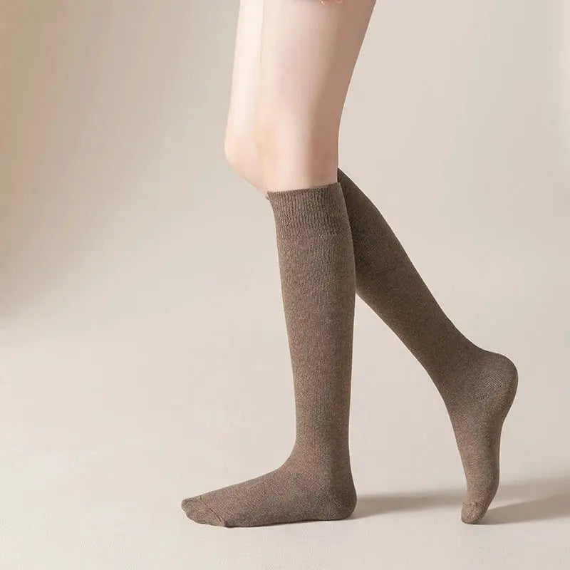 Women's Winter Warm Long Knee High Socks Thick Thermal Cotton Terry Harajuku Breathable Casual