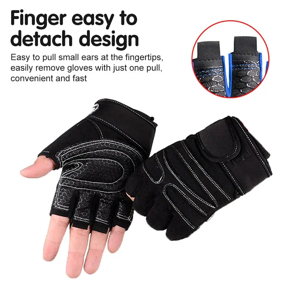 Half Finger Workout Gloves With Wrist Wrap For Men And Women For Weight Lifting Training Cycling And Motorcycling