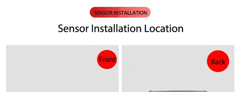 FirstSafe 4-sensor car reverse radar monitor system installation diagram showing Front and Back sensor locations