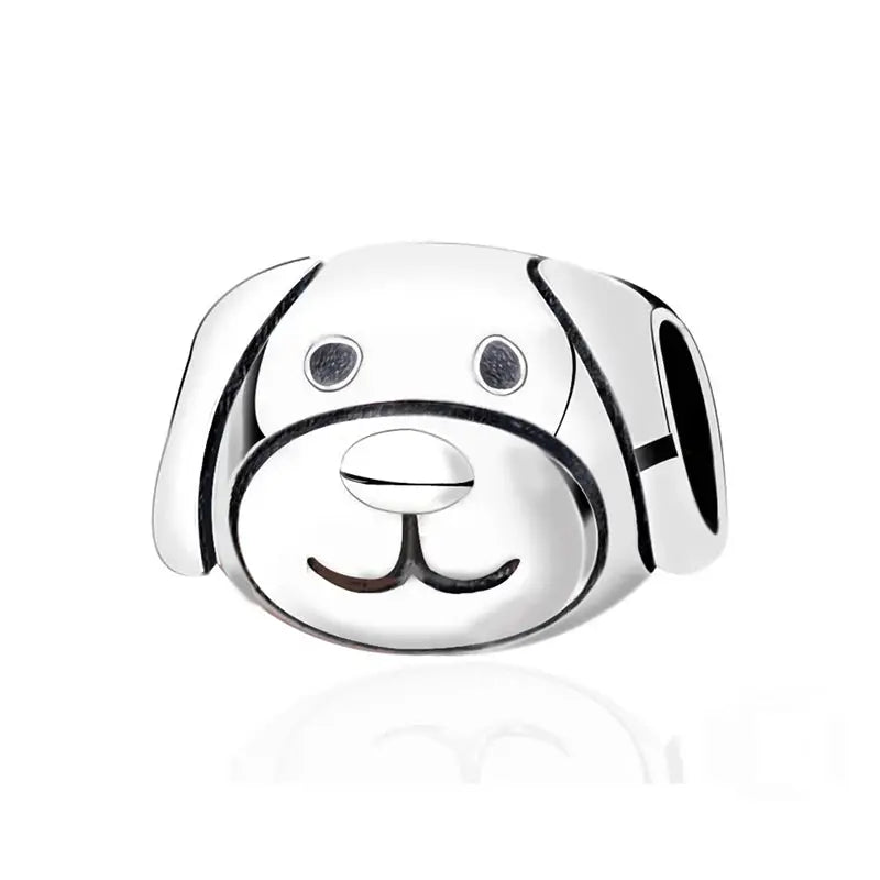 925 Sterling Silver Paw Print Charm Beads for Dogs and Cats Jewelry Pendant Fit for Bracelets Necklaces DIY Projects