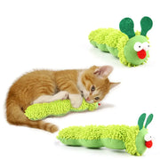 Caterpillar Cat Chew Toy With Catnip And Silvervine For Interactive Teaser And Molar Dental Health