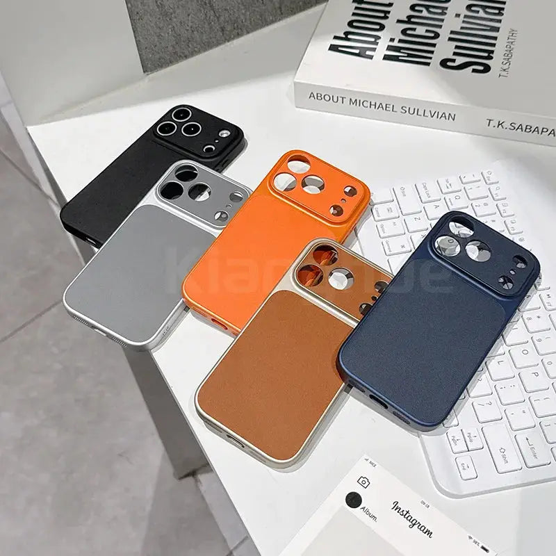 LuxCase Leather Texture Luxury Case for iPhone 17 Series Air Pro Max Ultra Thin Matte Soft Shell