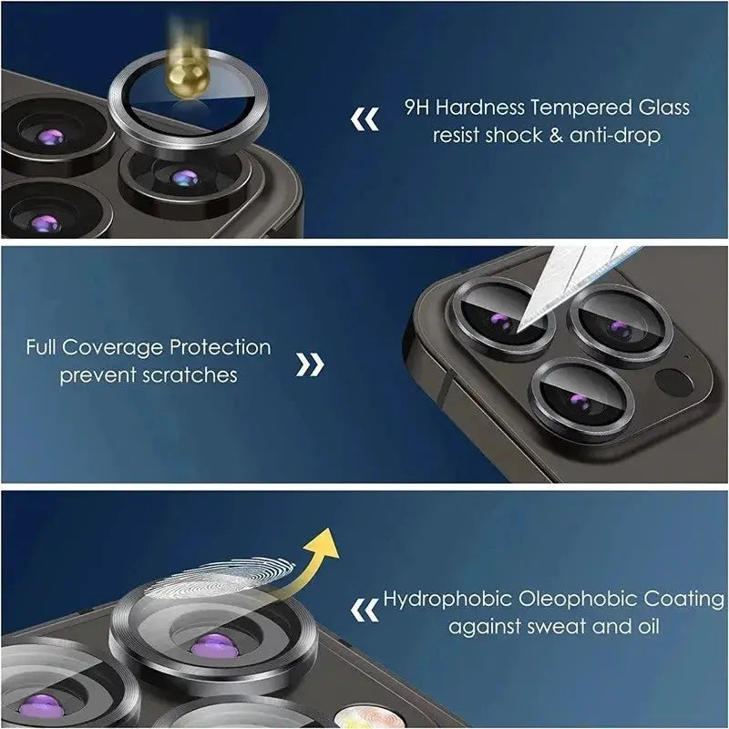 NovaGuard 3 Pack Camera Lens Glass Protectors For iPhone 11 12 13 14 15 16 Pro Max Mini Plus Crystal Clear Protection