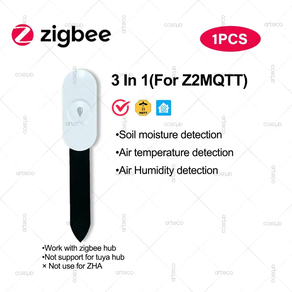 Soil moisture, temperature and humidity sensor, Zigbee 3-in-1 for Tuya/Z2MQTT, Simples Market